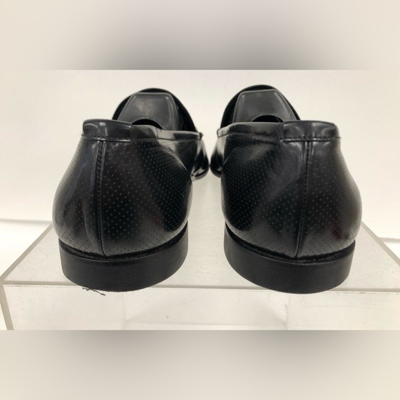 LUXURY PRADA LOAFER SHOES BUSINESS 2DC109 BLACK PIQUEE LEATHER - Picture 2 of 10